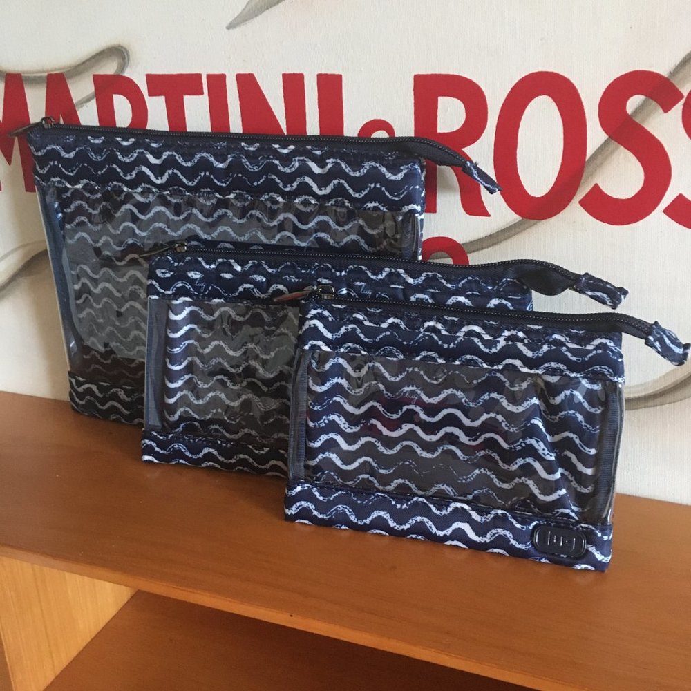 Lug - Transport Set of 3 Clearview Envelopes in Waves Navy - NWOT